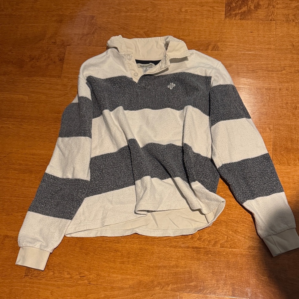 Urban Outfitters Men's Crewneck Sweater - Black and Cream Stripes